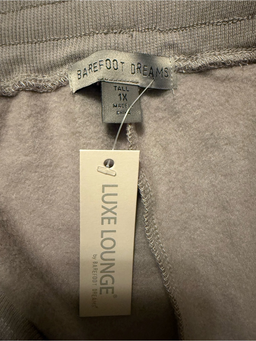 Barefoot Dreams Luxe Lounge French Terry Jogger Pants Gray Taupe Tall 1X Leisure - Picture 3 of 4